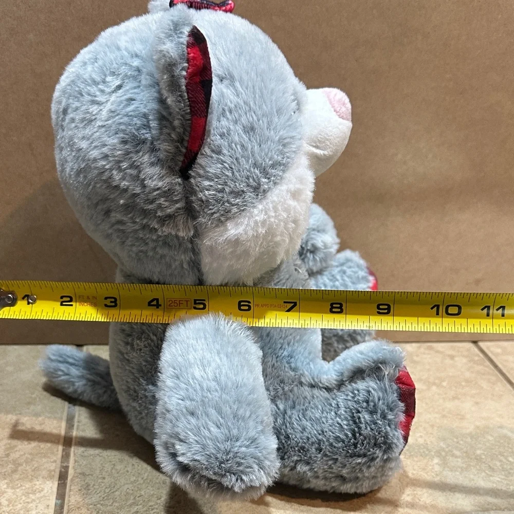 Gray and Red Plush Dog Toy (2023)